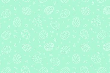 Decorated linear seamless pattern with Easter eggs. Egg...