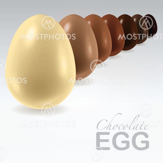 Chocolate eggs in a row