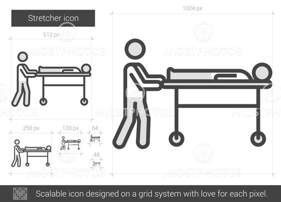 Stretcher line icon.