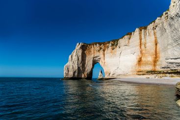 Beautiful seaside landscape of cliffs on the Normandy...