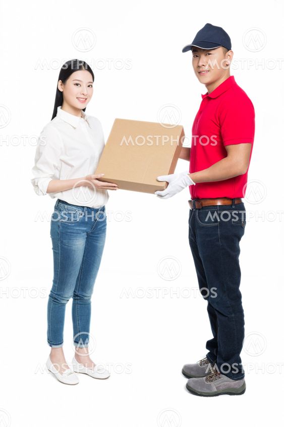 woman receipt of package delivery