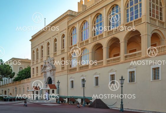 Facade of Monaco royal palace in Monte Carlo