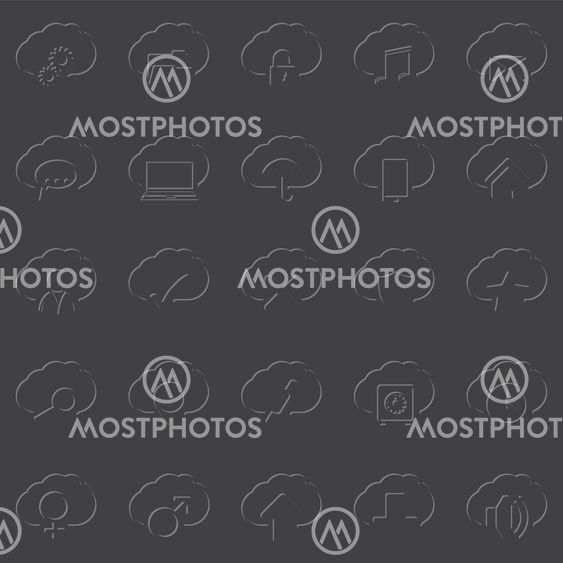 Cloud icon set of 25