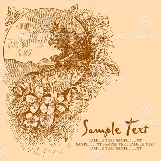 antique card engraving (vector)