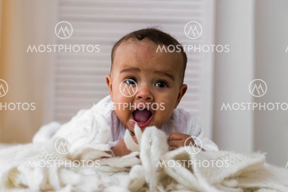 Portrait of a cute mixed race baby