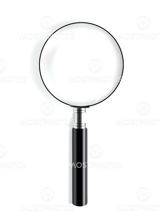 Realistic vector magnifying glass