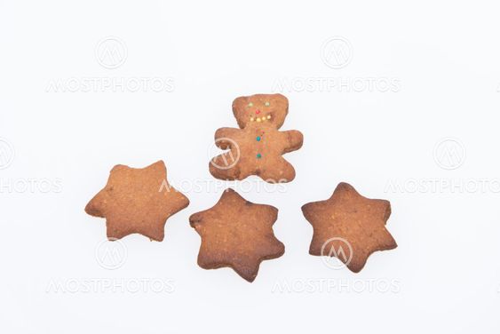Homemade Ginger Cookies. Gingerbread Man and Stars