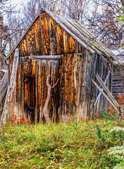 Old weathered shed in the north of Scandinavia
