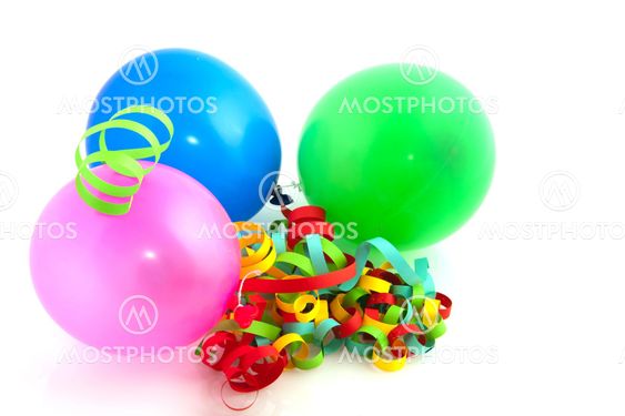 Colorful balloons and paper chains
