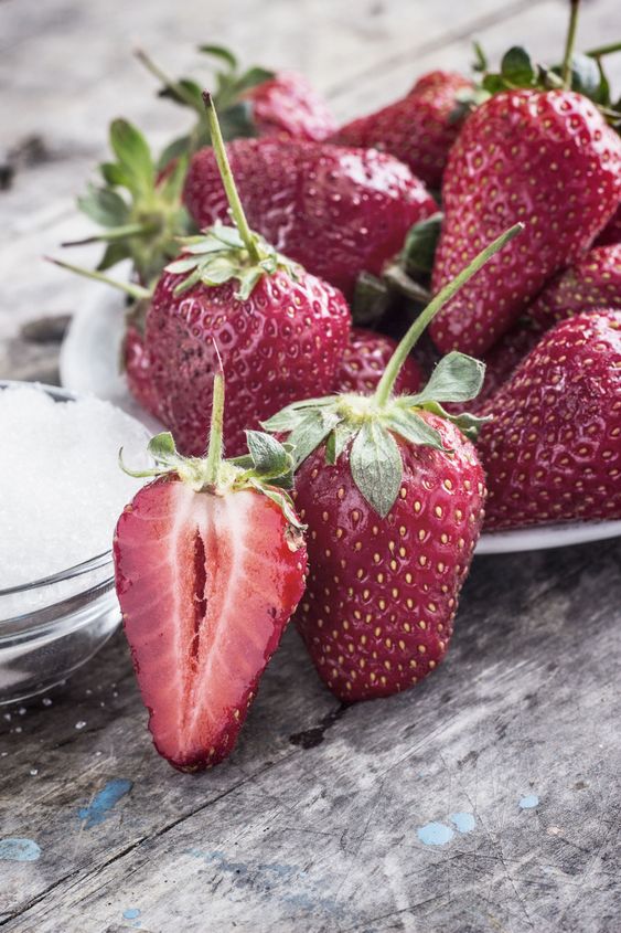 strawberries and sugar