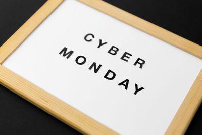magnetic board with cyber monday words