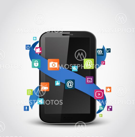 Mobile phone applications icons