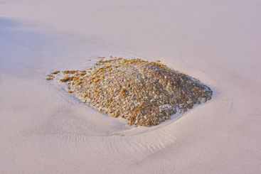 Beach, rock and water with nature, sand and minerals...