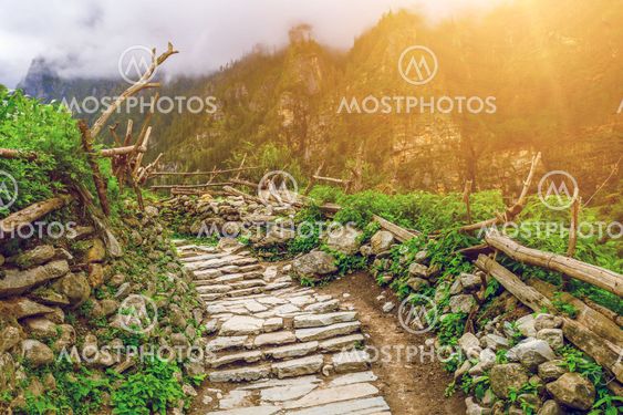 stone path in mountains