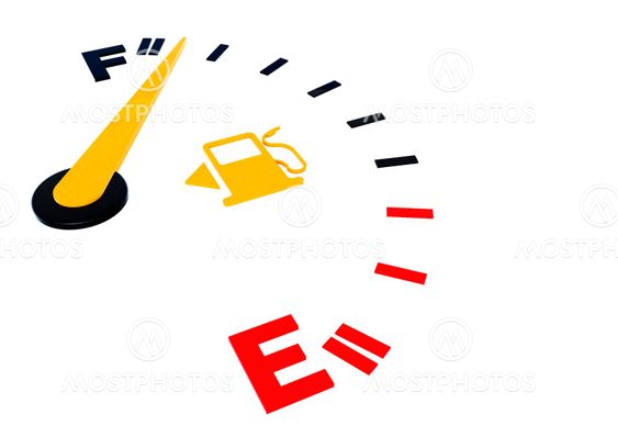 Full gas scale on white background