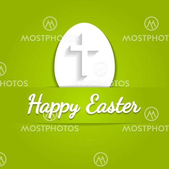 Happy Easter eggs card with cross symbol.