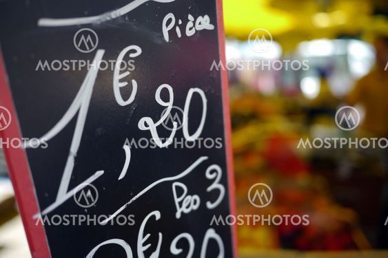 sign in french market for euro price