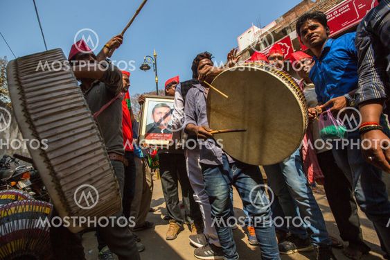 Musicians on one of the city streets. Varanasi