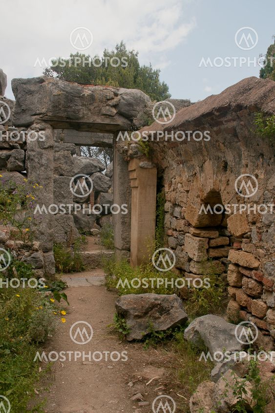Walls of ancient Diana's temple. Cefalu.Italy