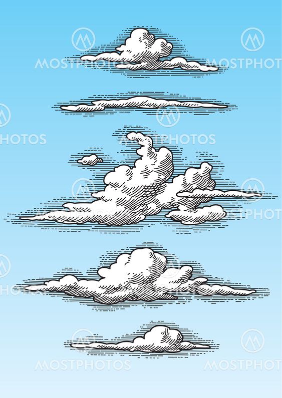 retro clouds (vector)