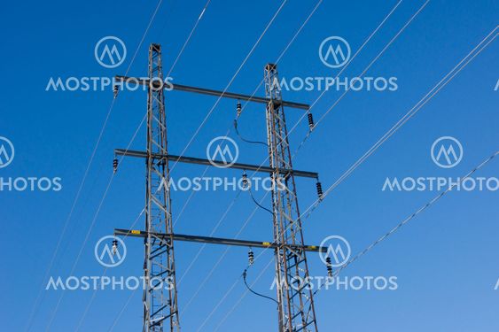 Power wire with blue sky