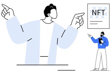 Abstract figures discussing NFT concept, emphasizing...