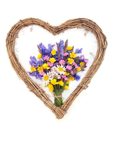 Romantic Heart Wreath Spring Beltane Flower Posy
