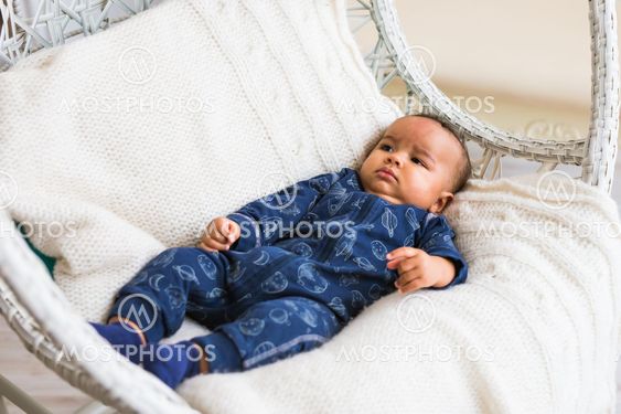 Portrait of a little african american baby boy
