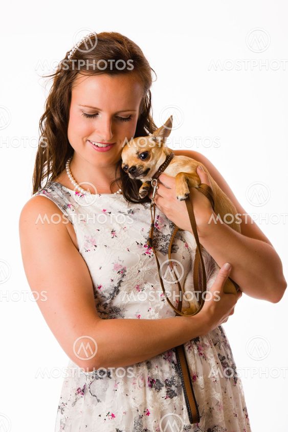 Woman and chihuahua