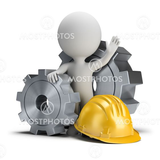 3d small people - gears and helmet
