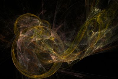 Abstract colorful yellow golden fractal on black...
