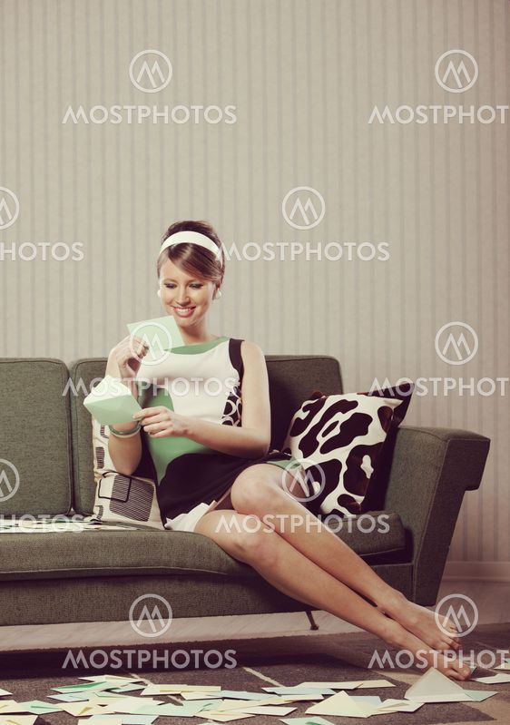 Beautiful woman with love letter