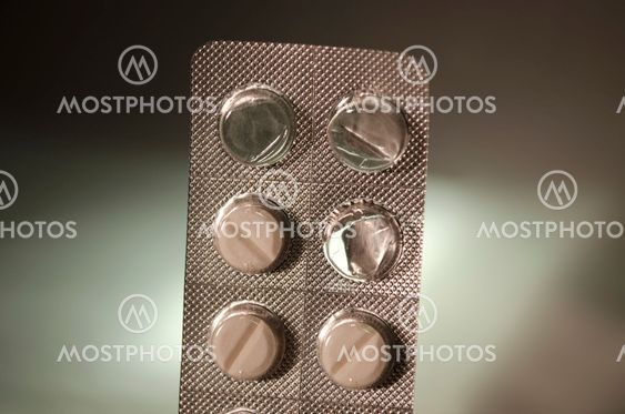 Opened strip of prescription medication drugs