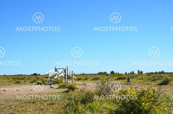 Stile in a plain landscape