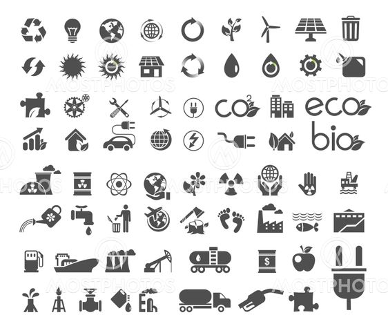Collection of ecology flat icons