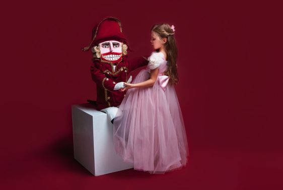 The beauty ballerina who holding a nutcracker