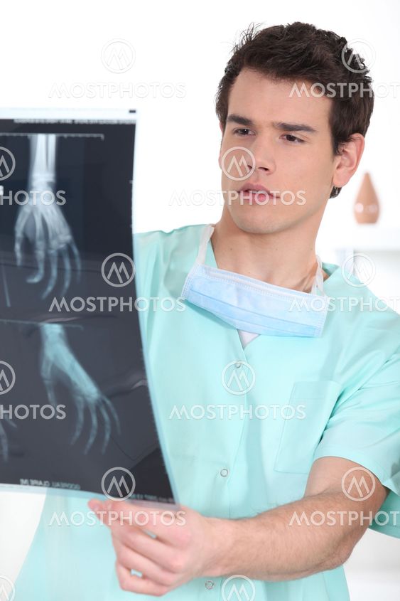 Doctor looking at an x-ray