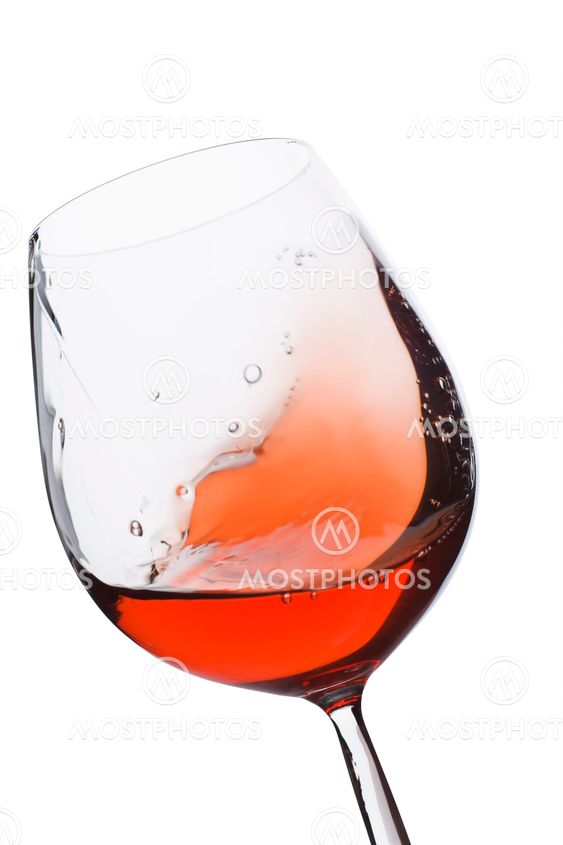 moving red wine glass