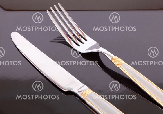 Dish with fork and knife