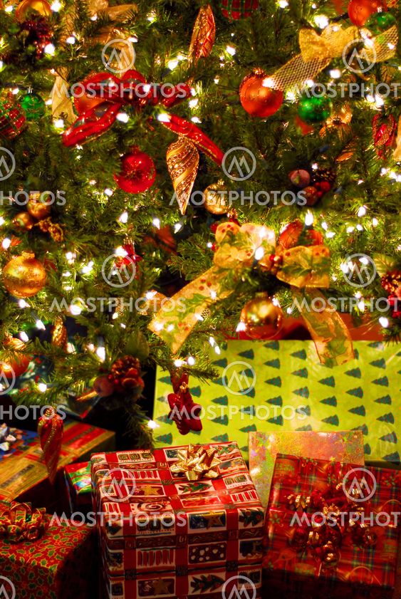Gifts under Christmas tree