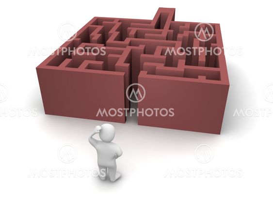 Man ahead of maze without exit