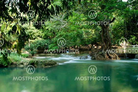 waterfalls in deep forest