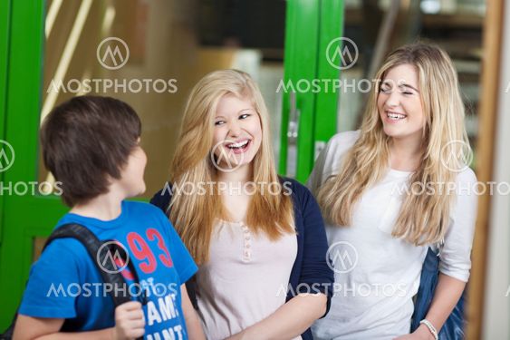 Laughing young students having fun