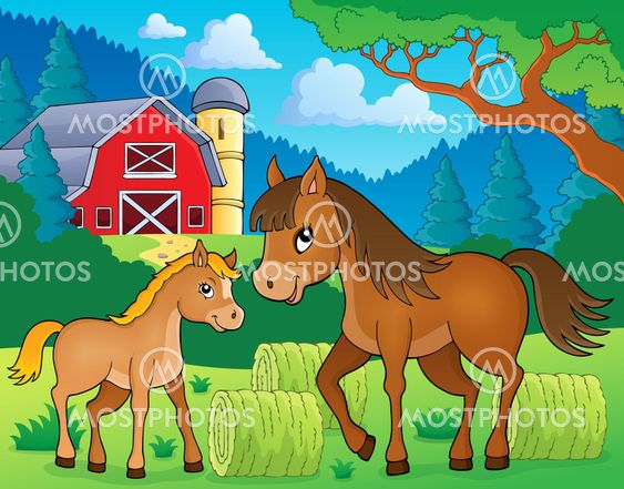 Horse with foal theme image 3