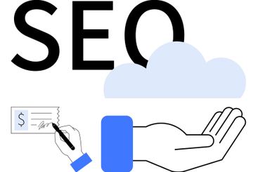 SEO Concept Featuring Cloud Computing, Hand Gesture, and...