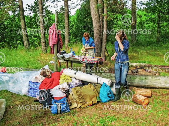 Camping kitchen.