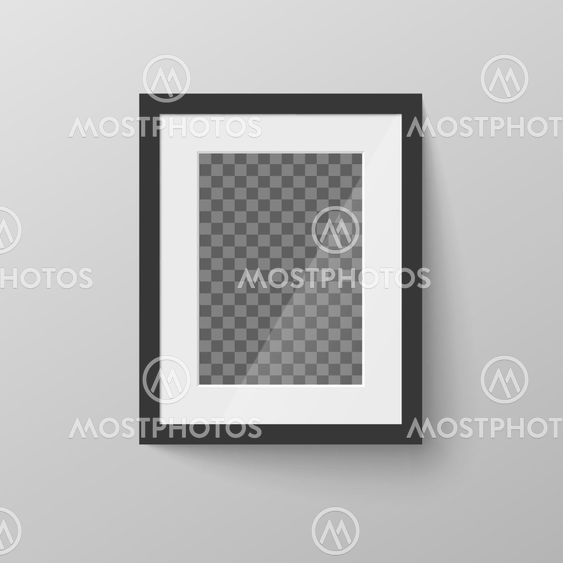 Black blank picture frame with transparent place for...