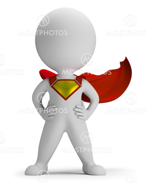3d small people - superhero