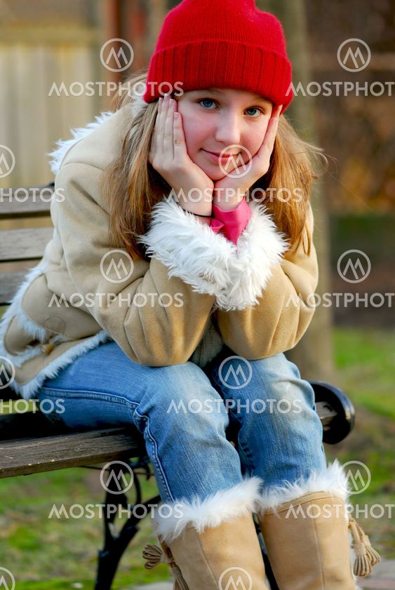 Girl on bench