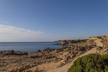 Seaside landscape in the Kalithea area of ​​Rhodes Greece